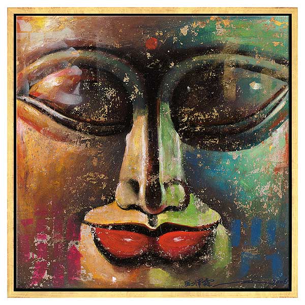  Kleiner Buddha - gold-grün 