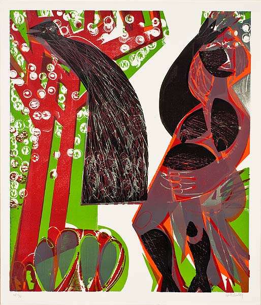  Die Frau mit Pfau (aus der Mappe »Baumblüte« mit 6 Holzschnitten) 