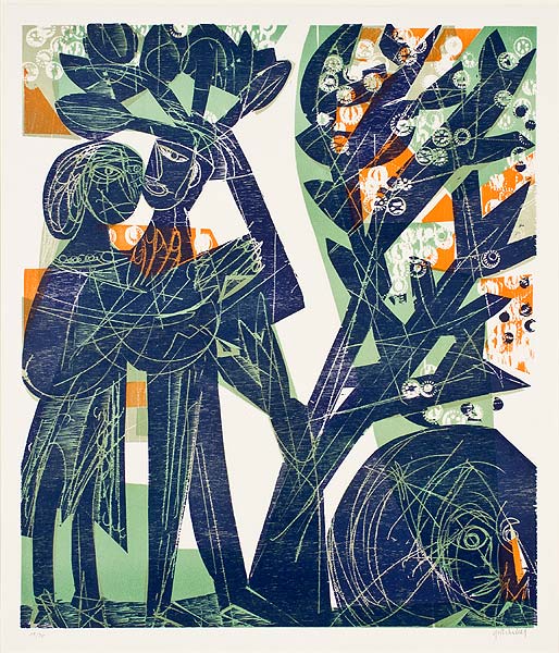  Das blaue Paar (aus der Mappe »Baumblüte« mit 6 Holzschnitten) 