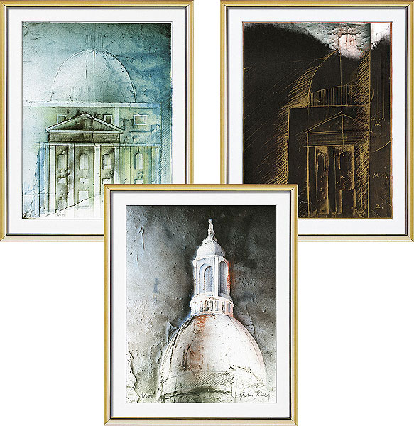  Mappe »Römische Reise« mit 3 Lithografien 