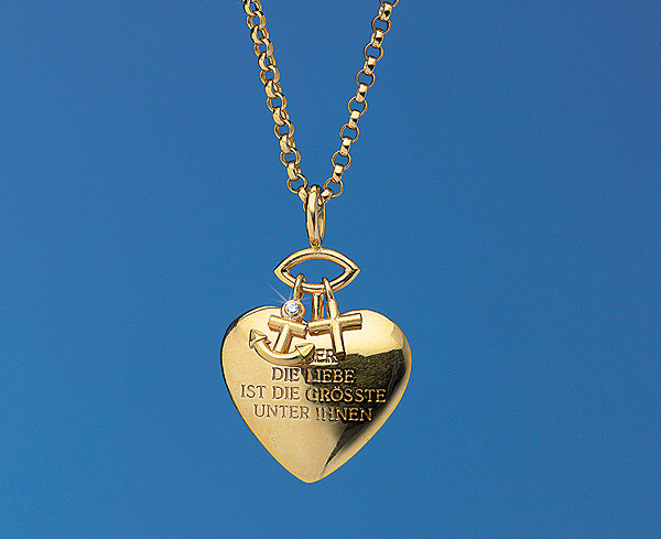  Glaube, Liebe, Hoffnung (925er-Sterlingsilber, vergoldet) 