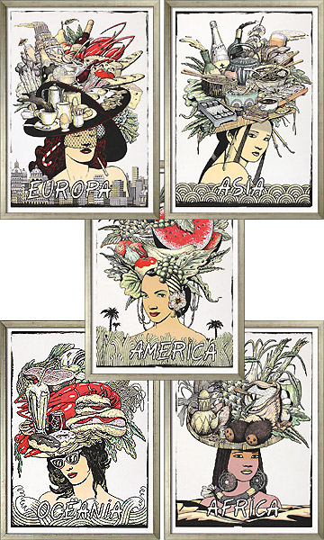  Fünf Kontinente (Folge mit fünf Lithografien) 