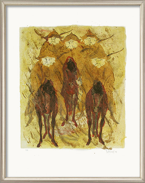  Pferde (Blatt 2 aus der Litho-Mappe `Pferde Pferde´) 