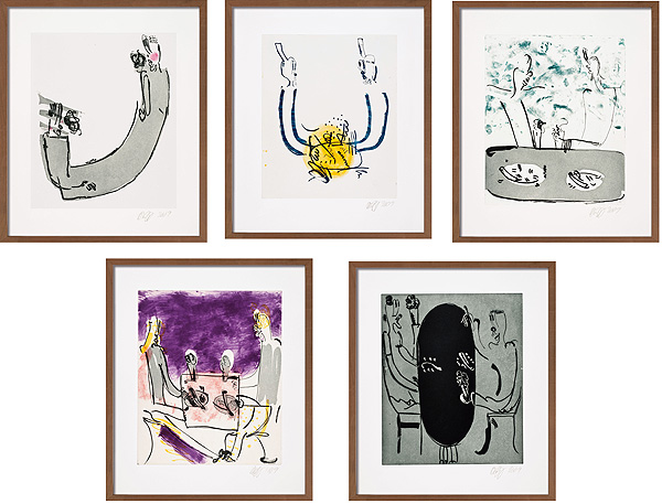  ohne Titel (Mappe mit 5 Aquatinta-Radierungen) 