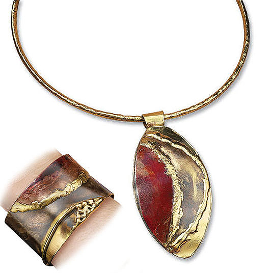  Armreif und Collier „African Gold“ (Set) 