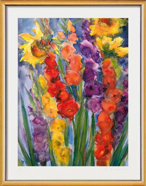  Gladiolen und Sonnenblumen 