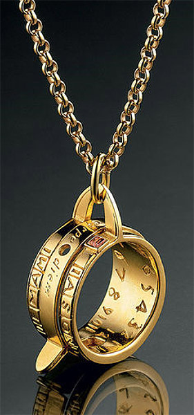  Ringsonnenuhr-Collier (925er-Sterlingsilber, vergoldet) 